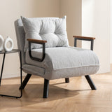 Sillón para dormir Sando Grey Teddy foto de ambiente de tela en un interior moderno