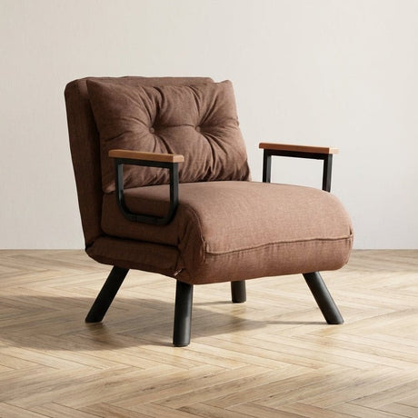 Sillón para dormir Sando Light Brown foto atmosférica en un interior moderno