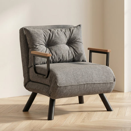 Sillón para dormir Sando Light Grey, una foto atmosférica en un interior moderno