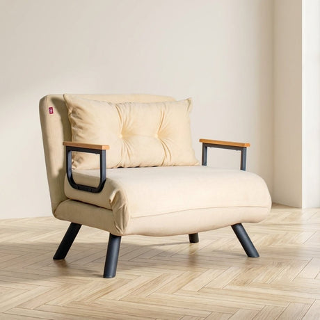 Sillón para dormir Sando Tela Crema foto atmosférica en un interior moderno