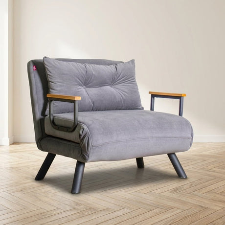 Sillón para dormir Sando Tela Gris foto atmosférica en un interior moderno