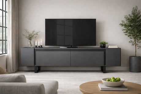 Mueble-de-TV-Antracita-Yildiz-180x50x30---Marco-Negro