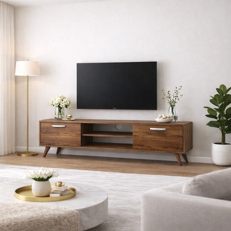 Muebles de TV Corfu Walnut Melamine 180x48.6x35 cm