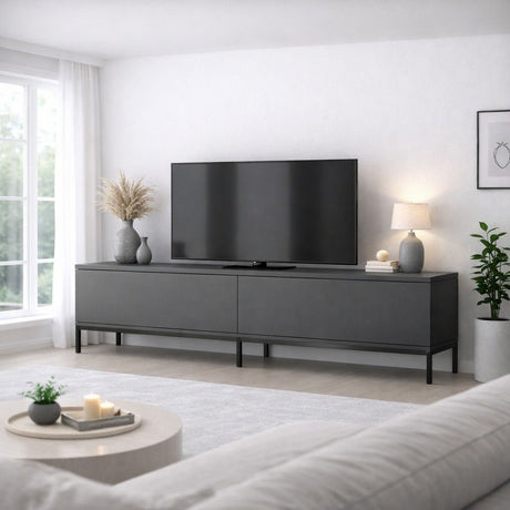 Muebles de TV Lord Anthracite Black Melamine 180x47x30 cm