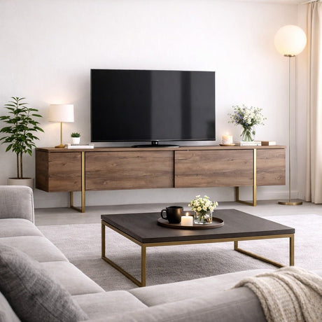 Muebles de TV de lujo Gold Melamine 180x50x30 cm