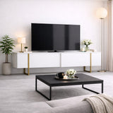 Muebles de TV de lujo Gold White Melamine 180x50x30 cm