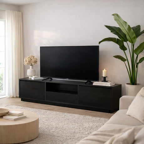 Mueble de TV Negro Melamina Flare 42x160x29,5 cm 