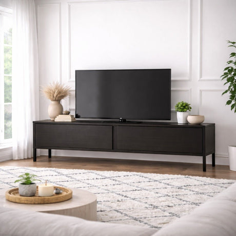 Mueble de TV Negro Melamina Blitz 50x180x29,5 cm 