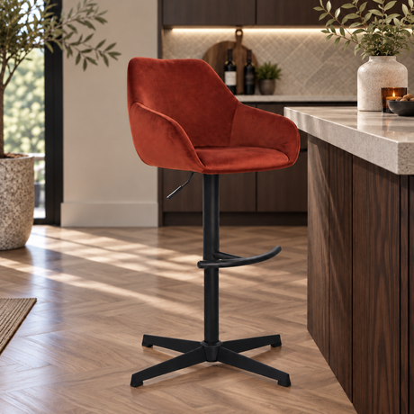 Taburete de barra de veneno Velvet verde: asiento de barra giratoria ajustable con reposabrazos