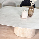 Silla de comedor Set de 4 Bouclé Beige Lisa - Marco Negro 