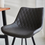 Taburete industrial Juno Antracita de cuero sintético - Altura del asiento 70 cm - Sin reposabrazos 