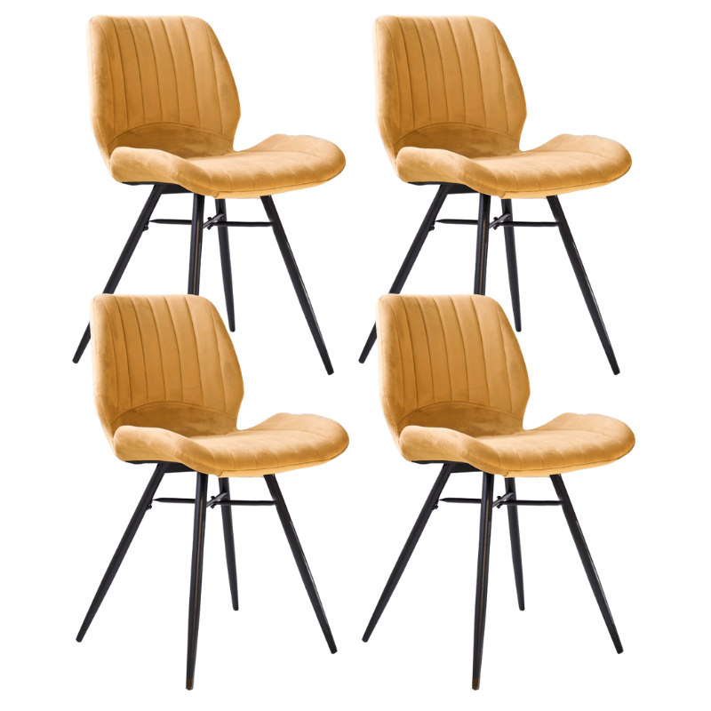 Silla de comedor Beau terciopelo amarillo