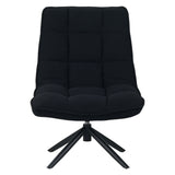 Fauteuils - Moderne draaifauteuil zwart bouclé stof 360° draaibaar Yuki - Dimehouse