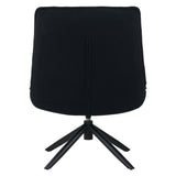 Fauteuils - Moderne draaifauteuil zwart bouclé stof 360° draaibaar Yuki - Dimehouse
