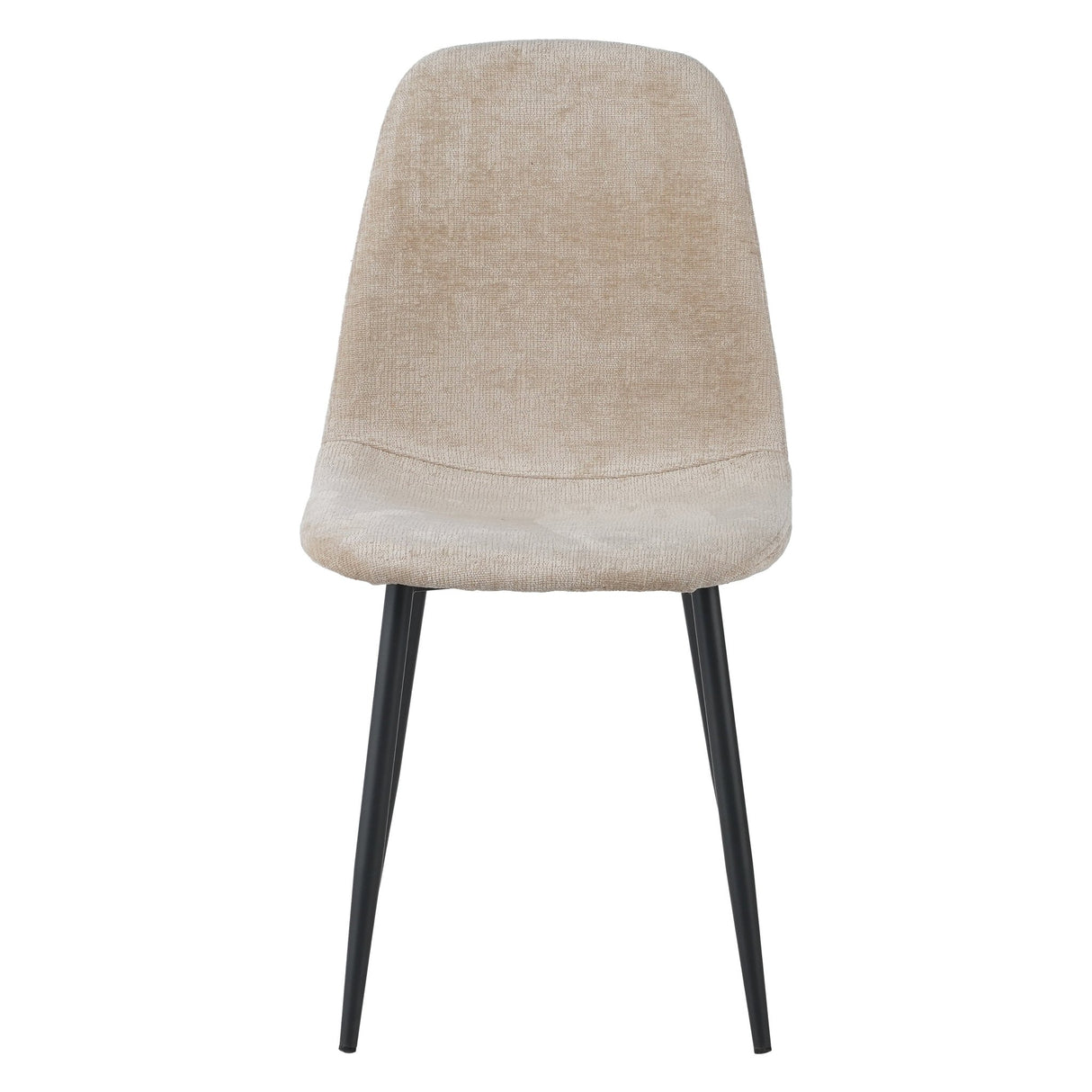 Juego de 4 Sillas de Comedor Escandinavas de Tela Chenille Beige Swift - Sin Apoyabrazos 