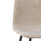 Juego de 4 Sillas de Comedor Escandinavas de Tela Chenille Beige Swift - Sin Apoyabrazos 