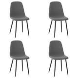 Juego de 4 Sillas de Comedor Escandinavas Gris Bouclé Tela Swift - Sin Apoyabrazos 