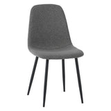 Juego de 4 Sillas de Comedor Escandinavas Gris Bouclé Tela Swift - Sin Apoyabrazos 