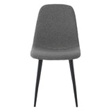 Juego de 4 Sillas de Comedor Escandinavas Gris Bouclé Tela Swift - Sin Apoyabrazos 