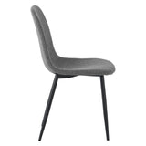 Juego de 4 Sillas de Comedor Escandinavas Gris Bouclé Tela Swift - Sin Apoyabrazos 