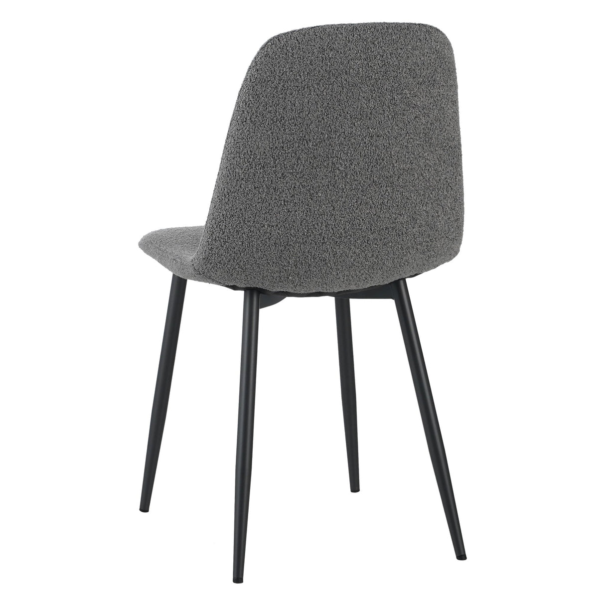 Juego de 4 Sillas de Comedor Escandinavas Gris Bouclé Tela Swift - Sin Apoyabrazos 