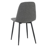 Juego de 4 Sillas de Comedor Escandinavas Gris Bouclé Tela Swift - Sin Apoyabrazos 