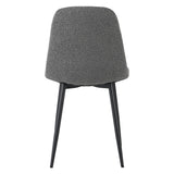 Juego de 4 Sillas de Comedor Escandinavas Gris Bouclé Tela Swift - Sin Apoyabrazos 