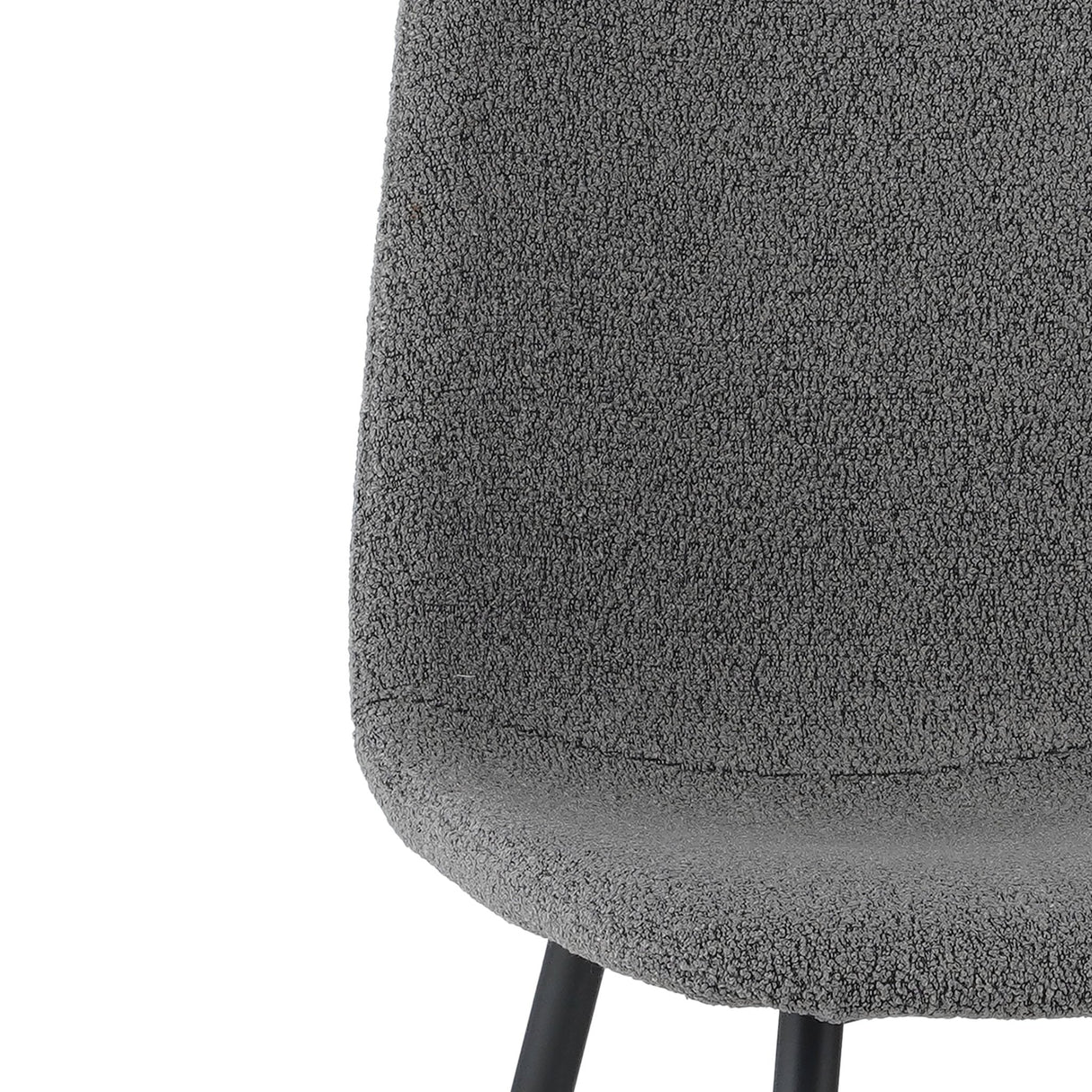 Juego de 4 Sillas de Comedor Escandinavas Gris Bouclé Tela Swift - Sin Apoyabrazos 