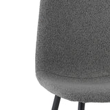 Juego de 4 Sillas de Comedor Escandinavas Gris Bouclé Tela Swift - Sin Apoyabrazos 