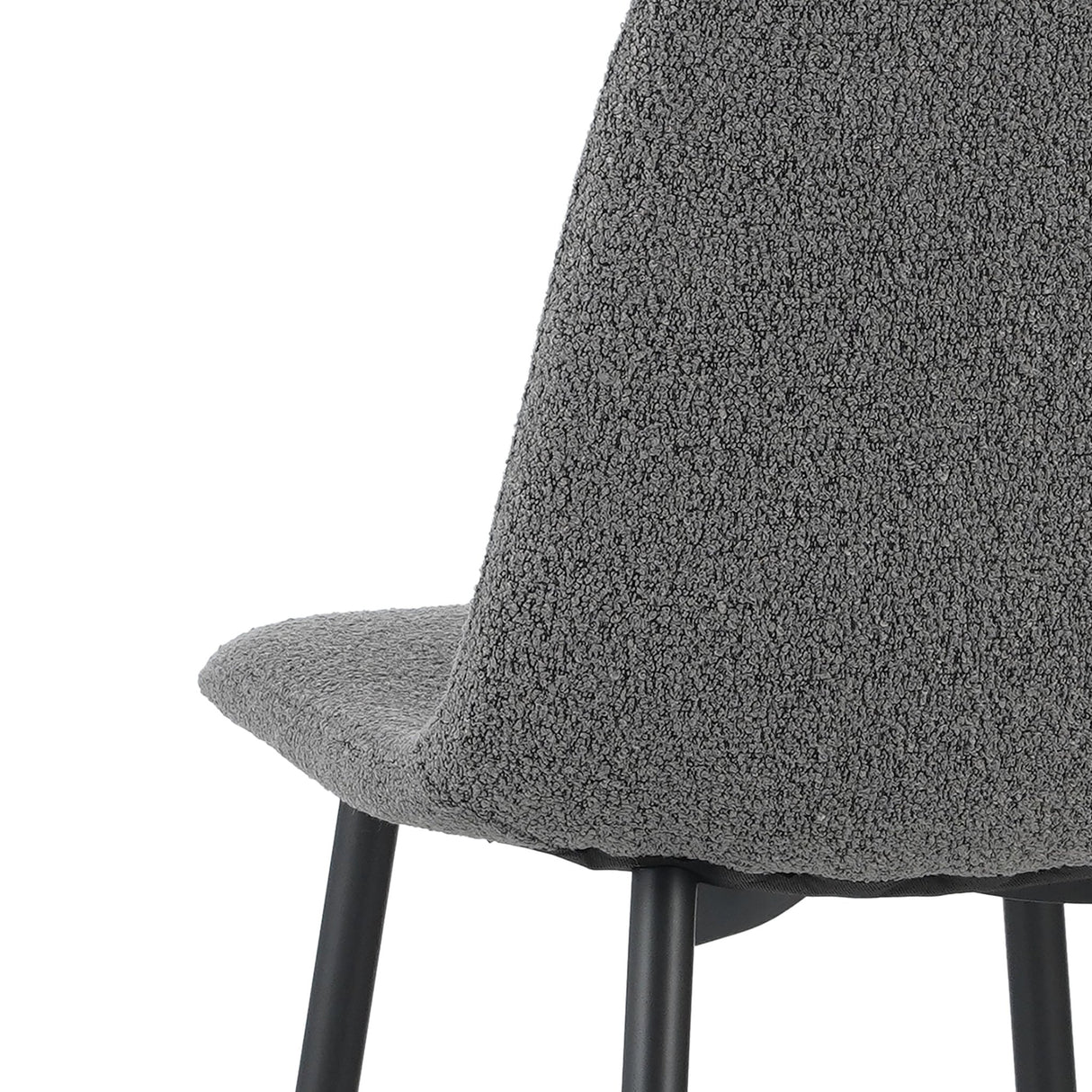 Juego de 4 Sillas de Comedor Escandinavas Gris Bouclé Tela Swift - Sin Apoyabrazos 