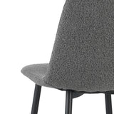 Juego de 4 Sillas de Comedor Escandinavas Gris Bouclé Tela Swift - Sin Apoyabrazos 