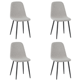 Juego de 4 Sillas de Comedor Escandinavas Natural Melange de Tela Bouclé Swift - Sin Apoyabrazos 
