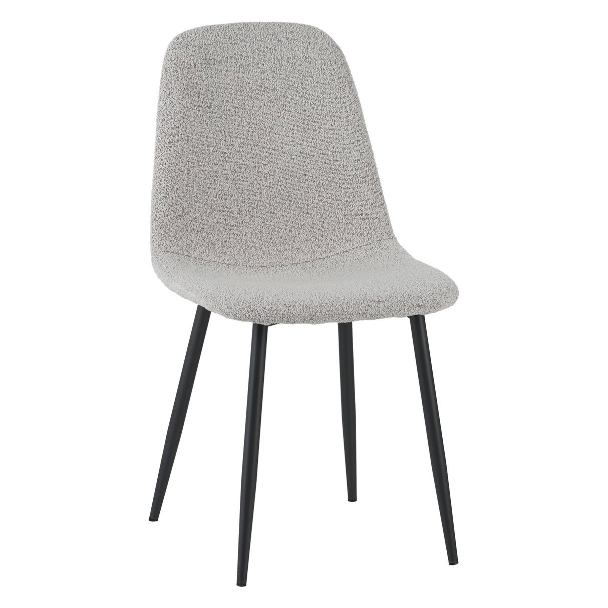 Juego de 4 Sillas de Comedor Escandinavas Natural Melange de Tela Bouclé Swift - Sin Apoyabrazos 