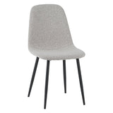 Juego de 4 Sillas de Comedor Escandinavas Natural Melange de Tela Bouclé Swift - Sin Apoyabrazos 