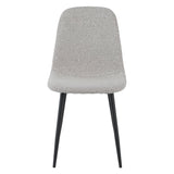 Juego de 4 Sillas de Comedor Escandinavas Natural Melange de Tela Bouclé Swift - Sin Apoyabrazos 
