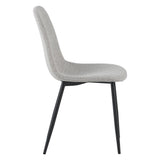 Juego de 4 Sillas de Comedor Escandinavas Natural Melange de Tela Bouclé Swift - Sin Apoyabrazos 