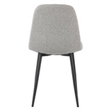 Juego de 4 Sillas de Comedor Escandinavas Natural Melange de Tela Bouclé Swift - Sin Apoyabrazos 