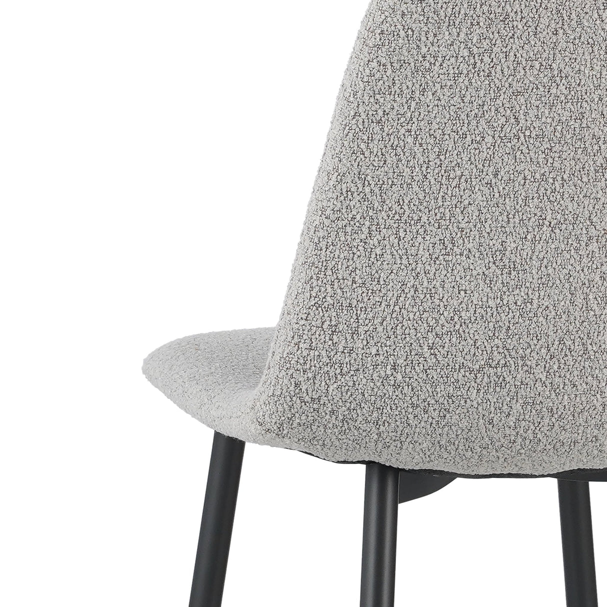 Juego de 4 Sillas de Comedor Escandinavas Natural Melange de Tela Bouclé Swift - Sin Apoyabrazos 