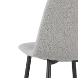 Juego de 4 Sillas de Comedor Escandinavas Natural Melange de Tela Bouclé Swift - Sin Apoyabrazos 