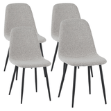 Juego de 4 Sillas de Comedor Escandinavas Natural Melange de Tela Bouclé Swift - Sin Apoyabrazos 