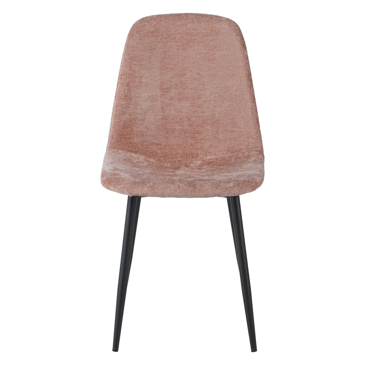 Juego de 4 Sillas de Comedor Escandinavas de Chenilla Rosa Viejo Swift - Sin Reposabrazos 