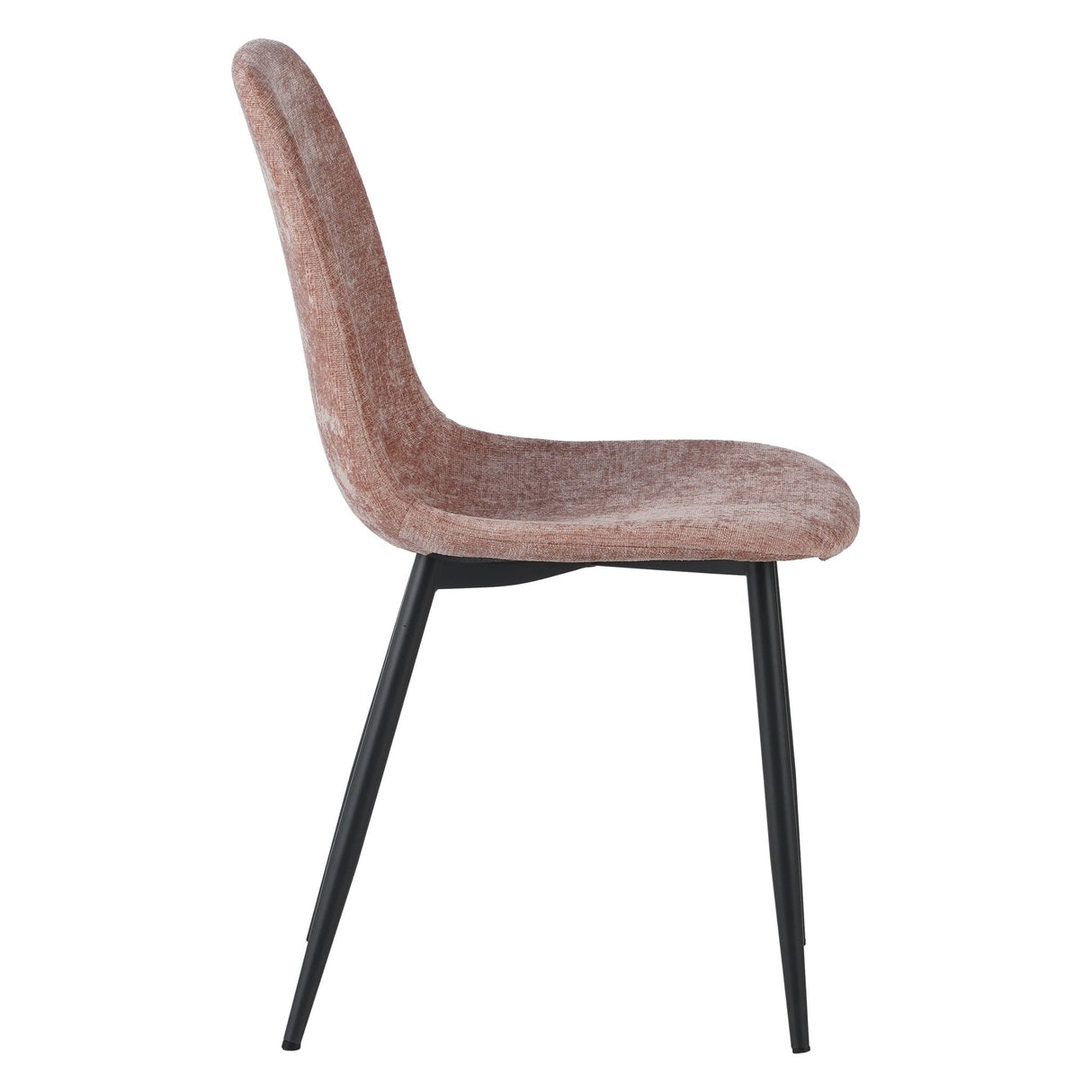 Juego de 4 Sillas de Comedor Escandinavas de Chenilla Rosa Viejo Swift - Sin Reposabrazos 