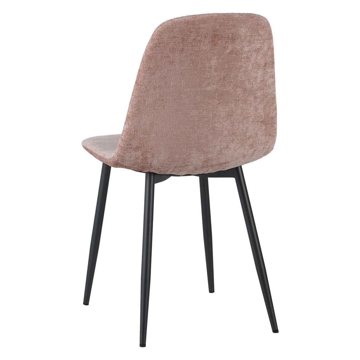 Juego de 4 Sillas de Comedor Escandinavas de Chenilla Rosa Viejo Swift - Sin Reposabrazos 