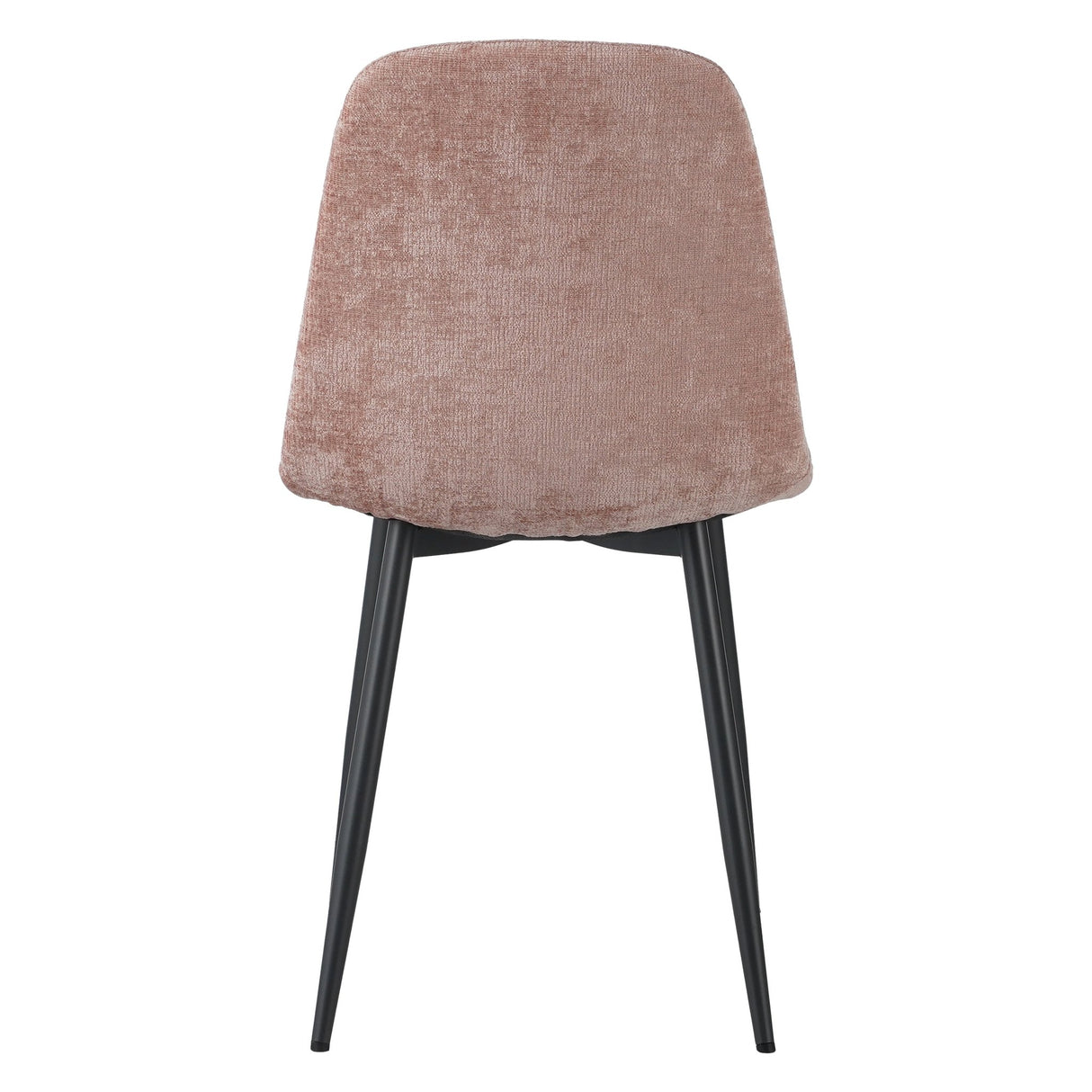 Juego de 4 Sillas de Comedor Escandinavas de Chenilla Rosa Viejo Swift - Sin Reposabrazos 