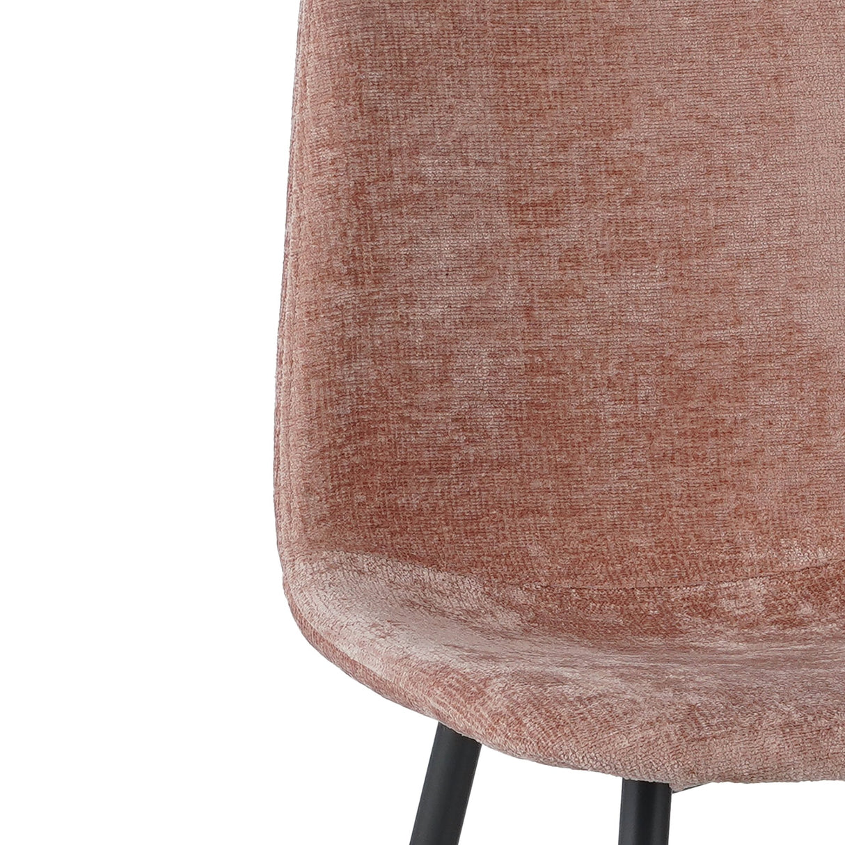 Juego de 4 Sillas de Comedor Escandinavas de Chenilla Rosa Viejo Swift - Sin Reposabrazos 