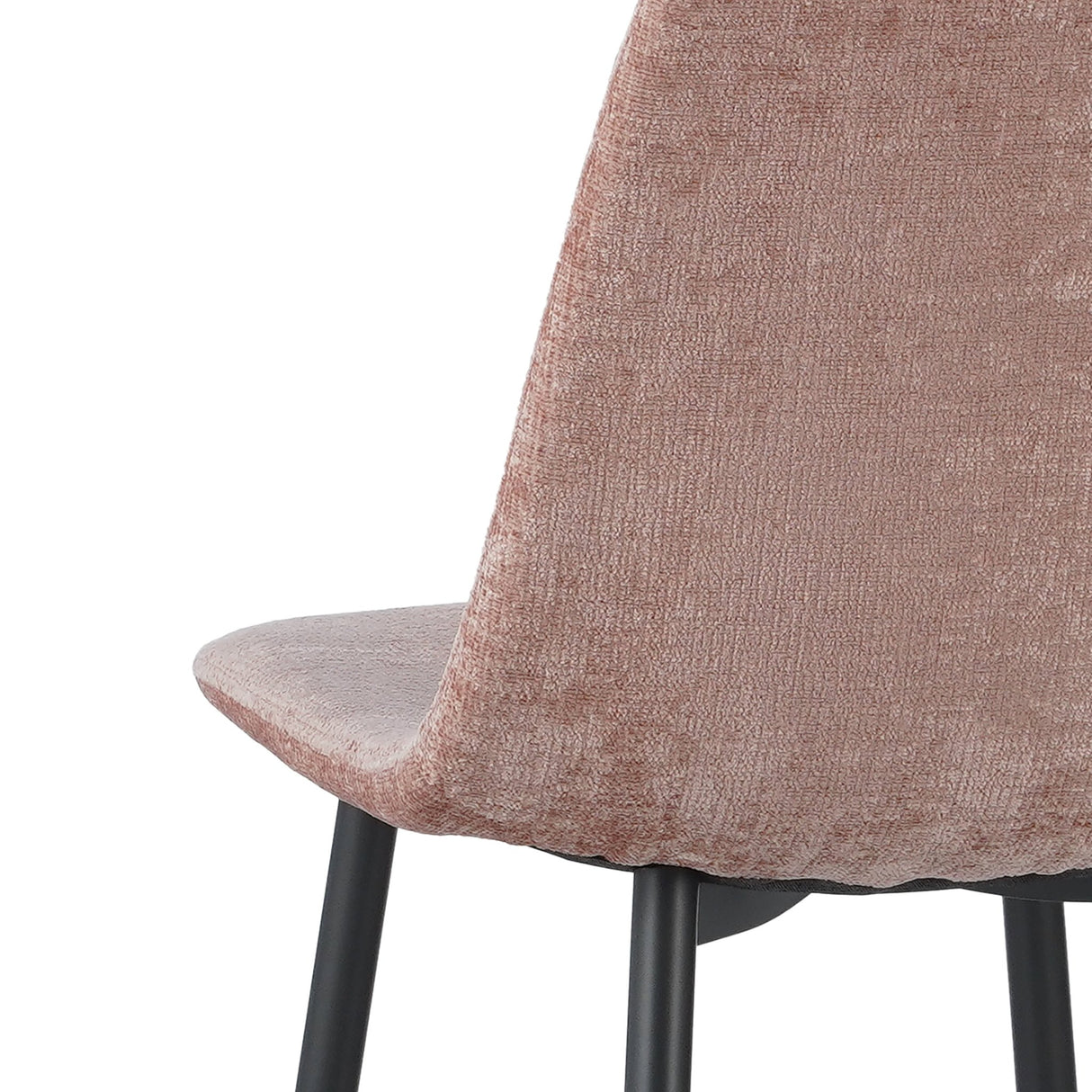 Juego de 4 Sillas de Comedor Escandinavas de Chenilla Rosa Viejo Swift - Sin Reposabrazos 