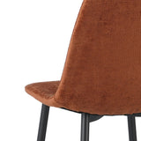 Juego de 4 Sillas de Comedor Escandinavas Terra Chenille Tela Swift - Sin Reposabrazos 
