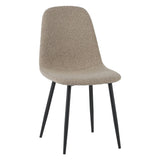 Juego de 4 Sillas de Comedor Escandinavas Latte Bouclé Tela Swift - Sin Apoyabrazos 