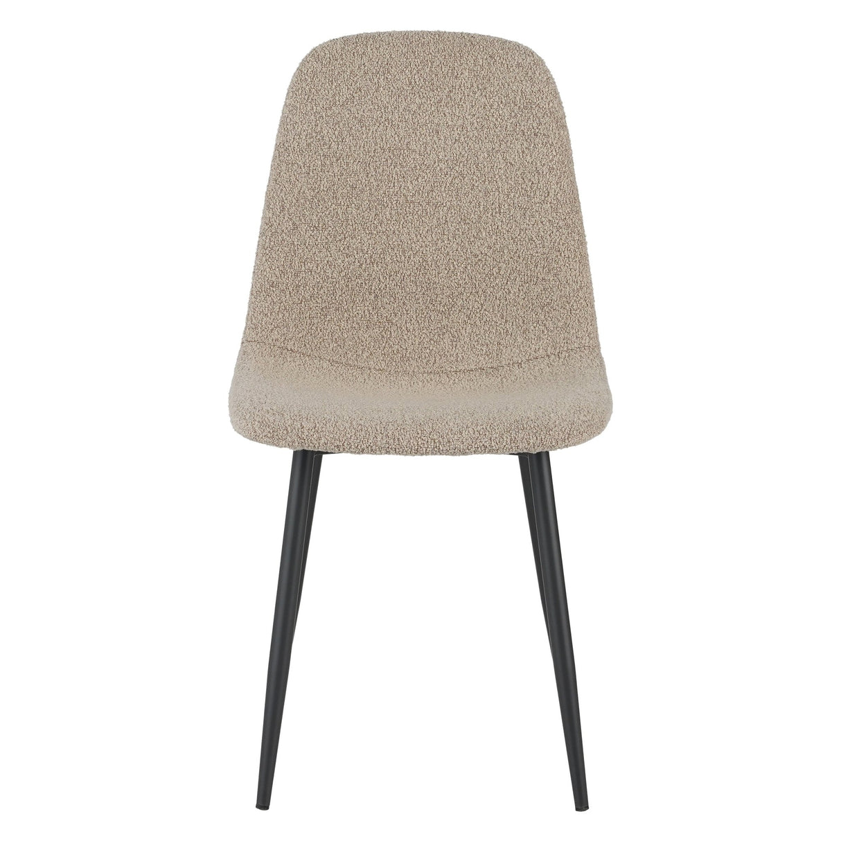 Juego de 4 Sillas de Comedor Escandinavas Latte Bouclé Tela Swift - Sin Apoyabrazos 