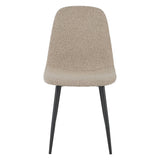 Juego de 4 Sillas de Comedor Escandinavas Latte Bouclé Tela Swift - Sin Apoyabrazos 